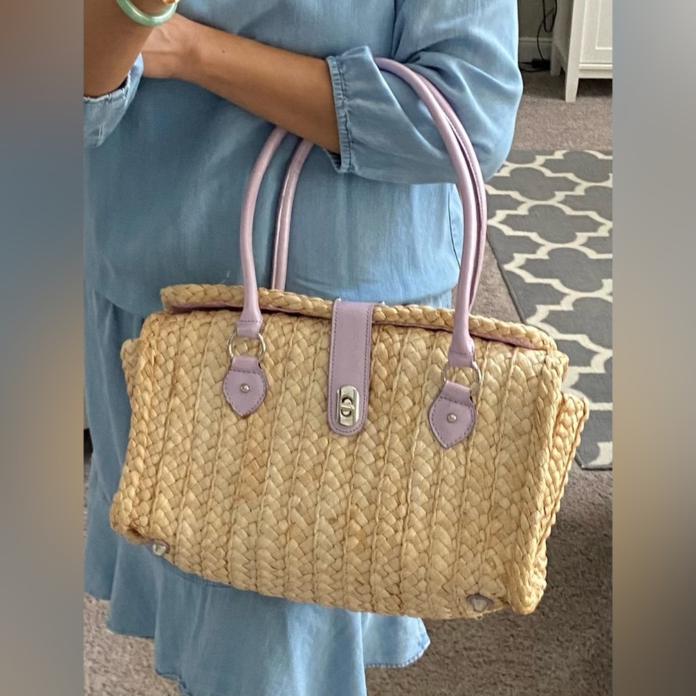 Gorgeous Cato Woven Straw Summer Vacation Shoulder Satchel Tote Purse Bag